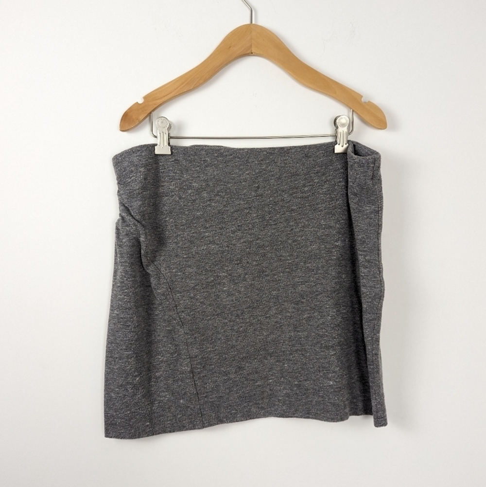 C&C California Charcoal Heather Grey Elastic-Waist Skirt Small Casual